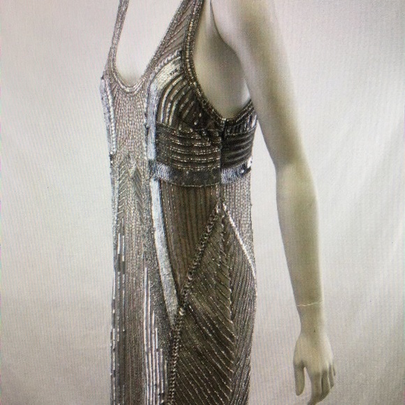 Parker Comoros Sequin Silk Shift Dress - Picture 3 of 5